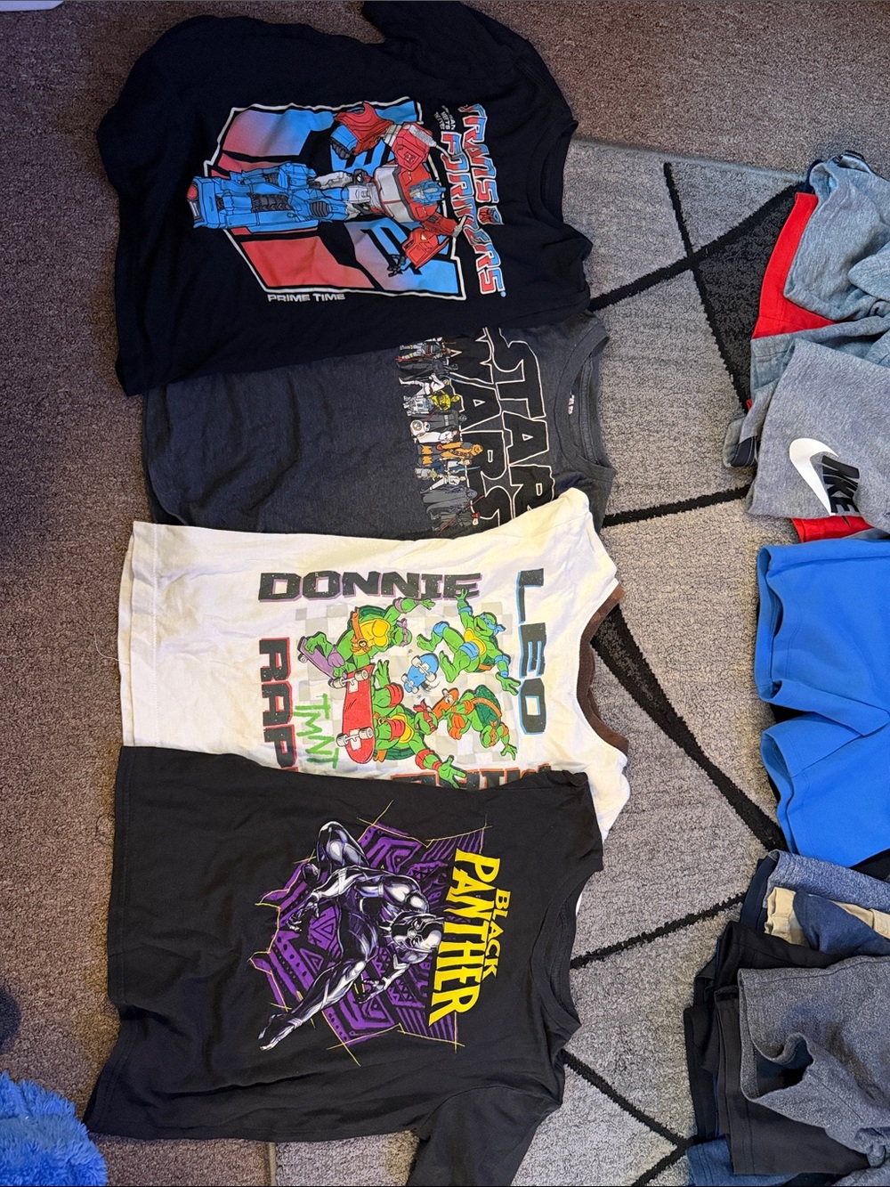Assorted Kids Graphic Tee - Black/Gray/White - Mixed Licensed Characters